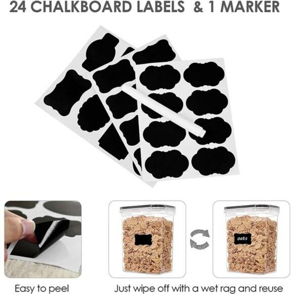 Vtopmart 24 Pc Airtight Food Storage Containers Set Pantry Kitchen Organizer - Picture 6 of 7